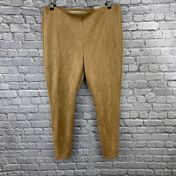 Chico's Vegan Suede Legging Pant Basic Dusty Cedar 3R 16R NWT - Picture 1 of 8